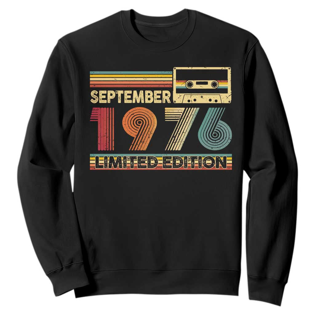 1976 September 50th Birthday Sweatshirt Retro Limited Edition 50 Year Old Gift