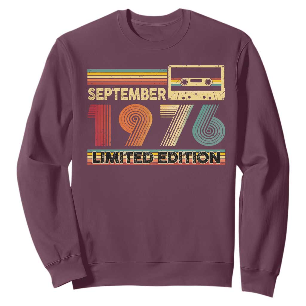1976 September 50th Birthday Sweatshirt Retro Limited Edition 50 Year Old Gift
