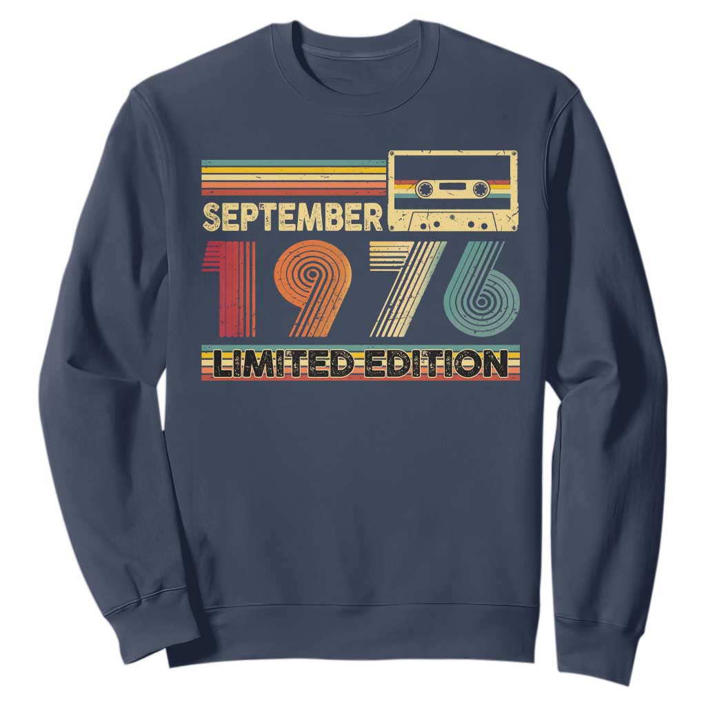 1976 September 50th Birthday Sweatshirt Retro Limited Edition 50 Year Old Gift
