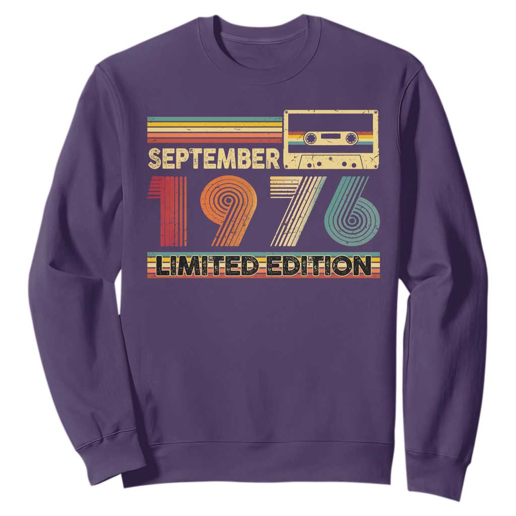 1976 September 50th Birthday Sweatshirt Retro Limited Edition 50 Year Old Gift