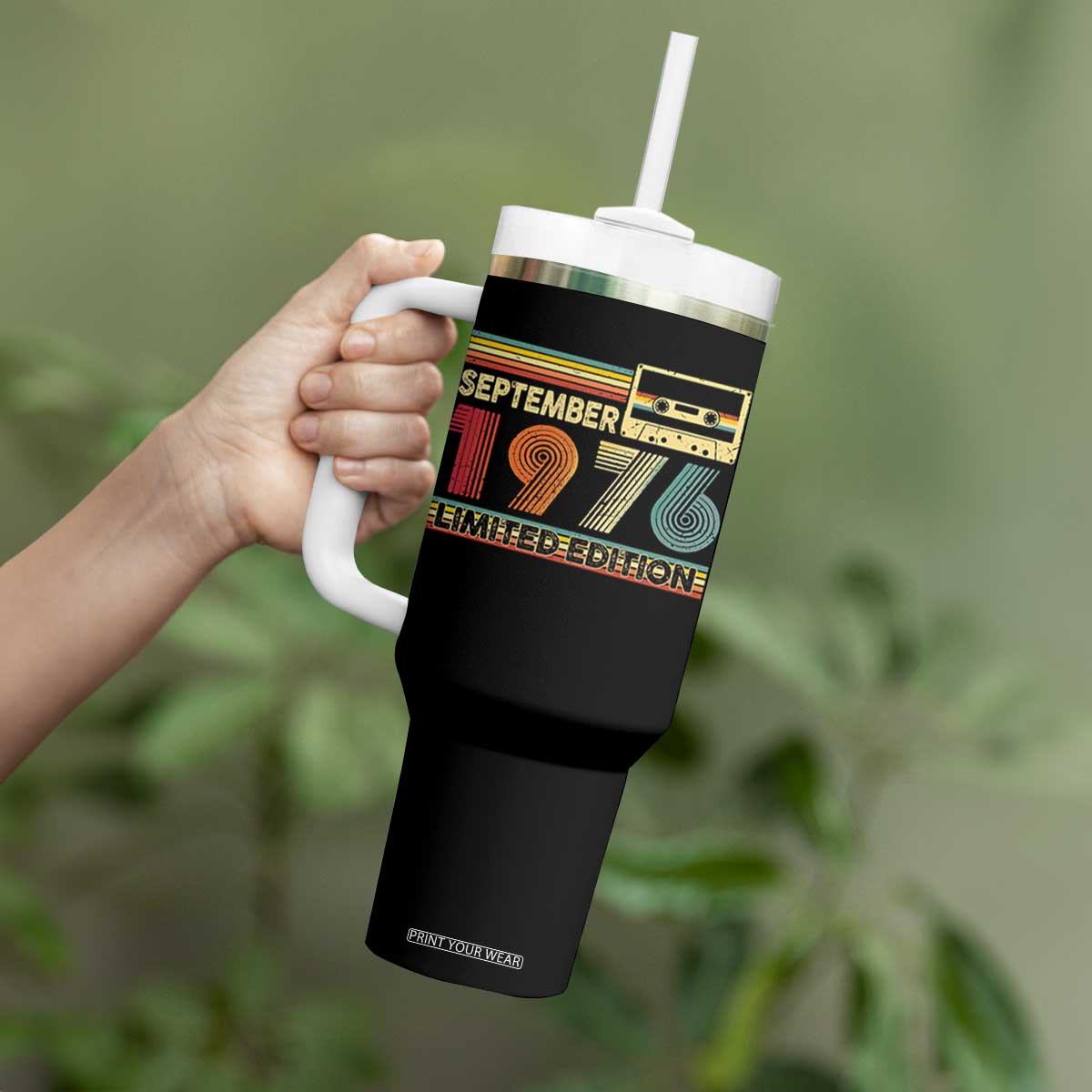 1976 September 50th Birthday Tumbler With Handle Retro Limited Edition 50 Year Old Gift