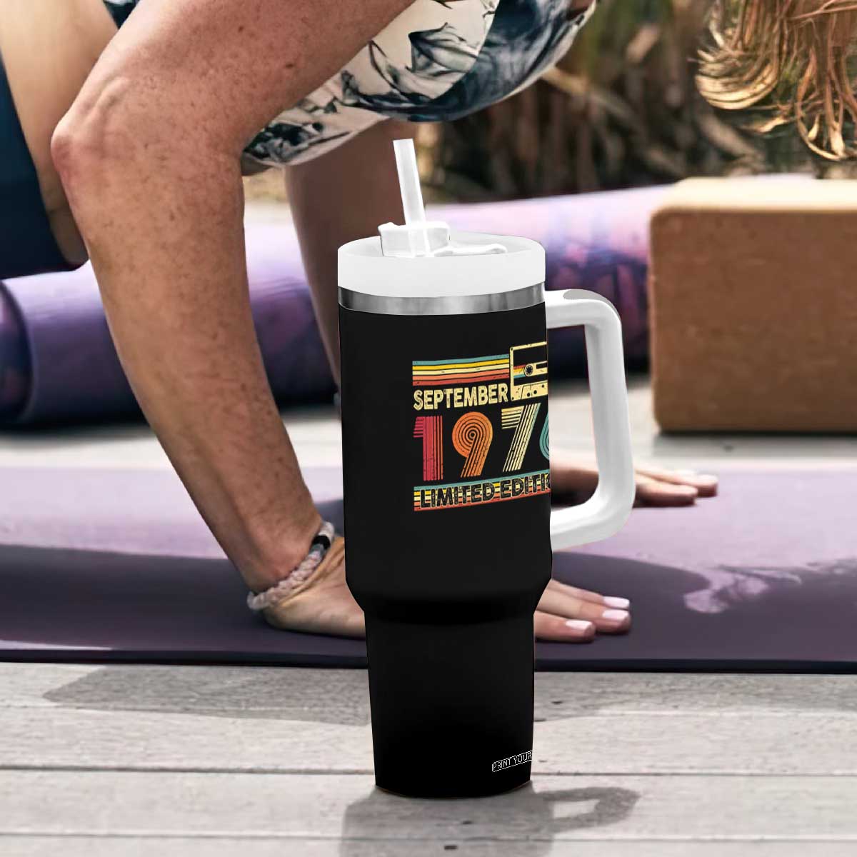 1976 September 50th Birthday Tumbler With Handle Retro Limited Edition 50 Year Old Gift