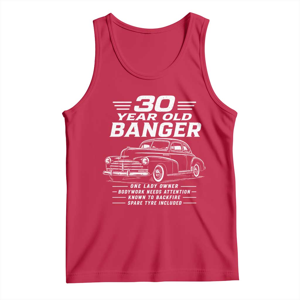 Vintage Car 30th Birthday Graphic Tank Top Funny 30 Year Old Gift Banger Car Guy