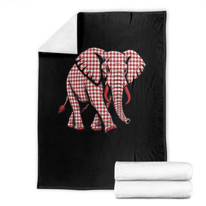 Red Houndstooth Elephant Animal Spirit Graphic Throw Blanket
