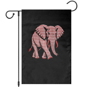 Red Houndstooth Elephant Animal Spirit Graphic Garden Flag