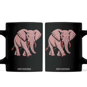 Red Houndstooth Elephant Animal Spirit Graphic Coffee Mug