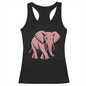 Red Houndstooth Elephant Animal Spirit Graphic Racerback Tank Top