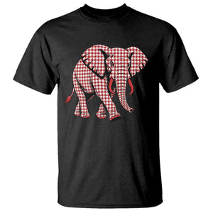 Red Houndstooth Elephant Animal Spirit Graphic T Shirt