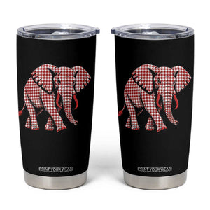 Red Houndstooth Elephant Animal Spirit Graphic Tumbler Cup