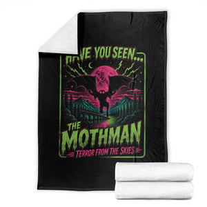 Have You Seen The Mothman Throw Blanket Retro Vintage 80s 90s Horror Cryptid Neon Graphic