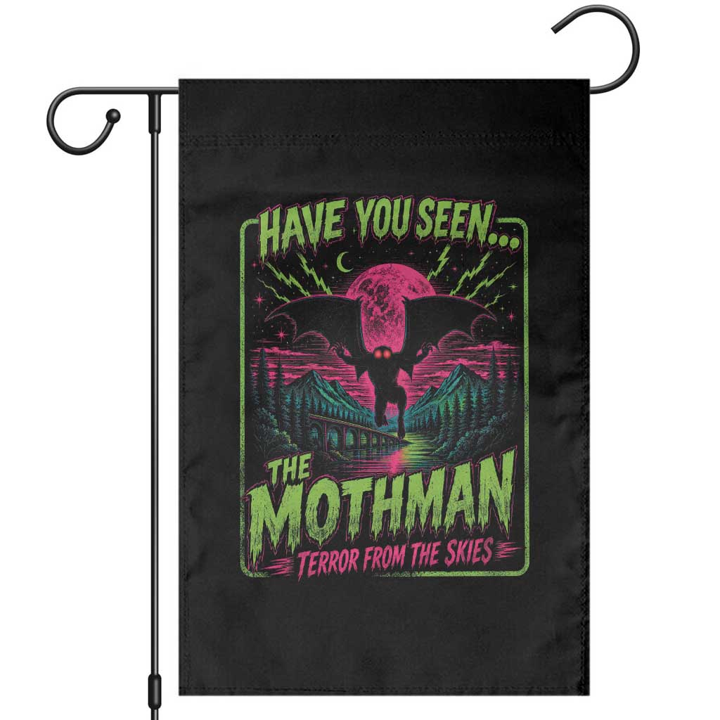 Have You Seen The Mothman Garden Flag Retro Vintage 80s 90s Horror Cryptid Neon Graphic