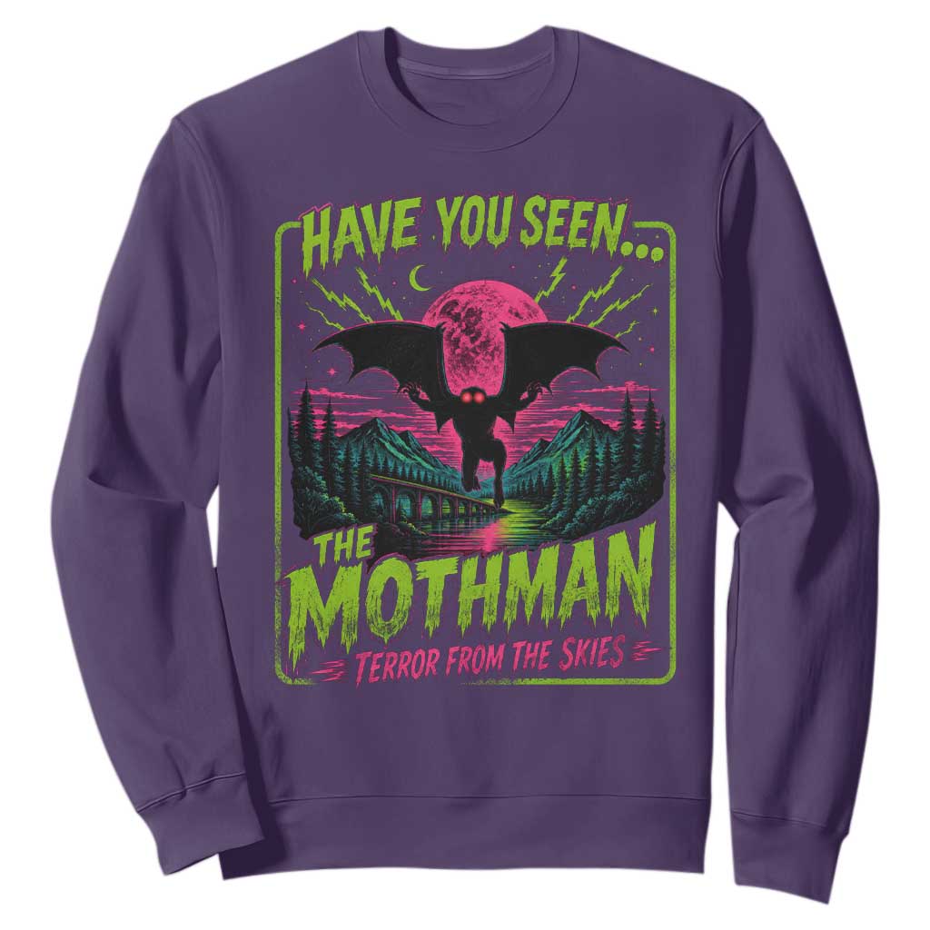 Have You Seen The Mothman Sweatshirt Retro Vintage 80s 90s Horror Cryptid Neon Graphic