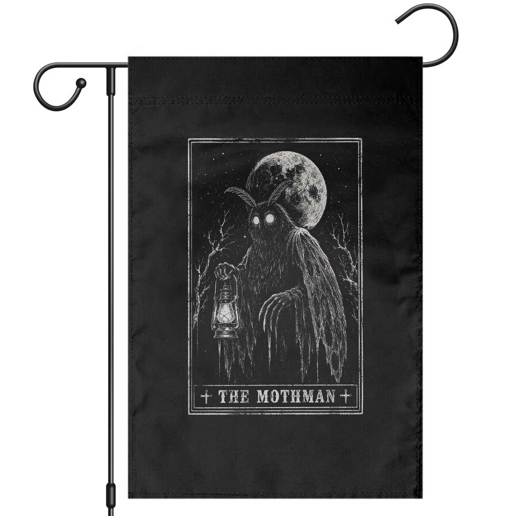 The Mothman Tarot Card Garden Flag Cryptid Monochromatic Occult Graphic
