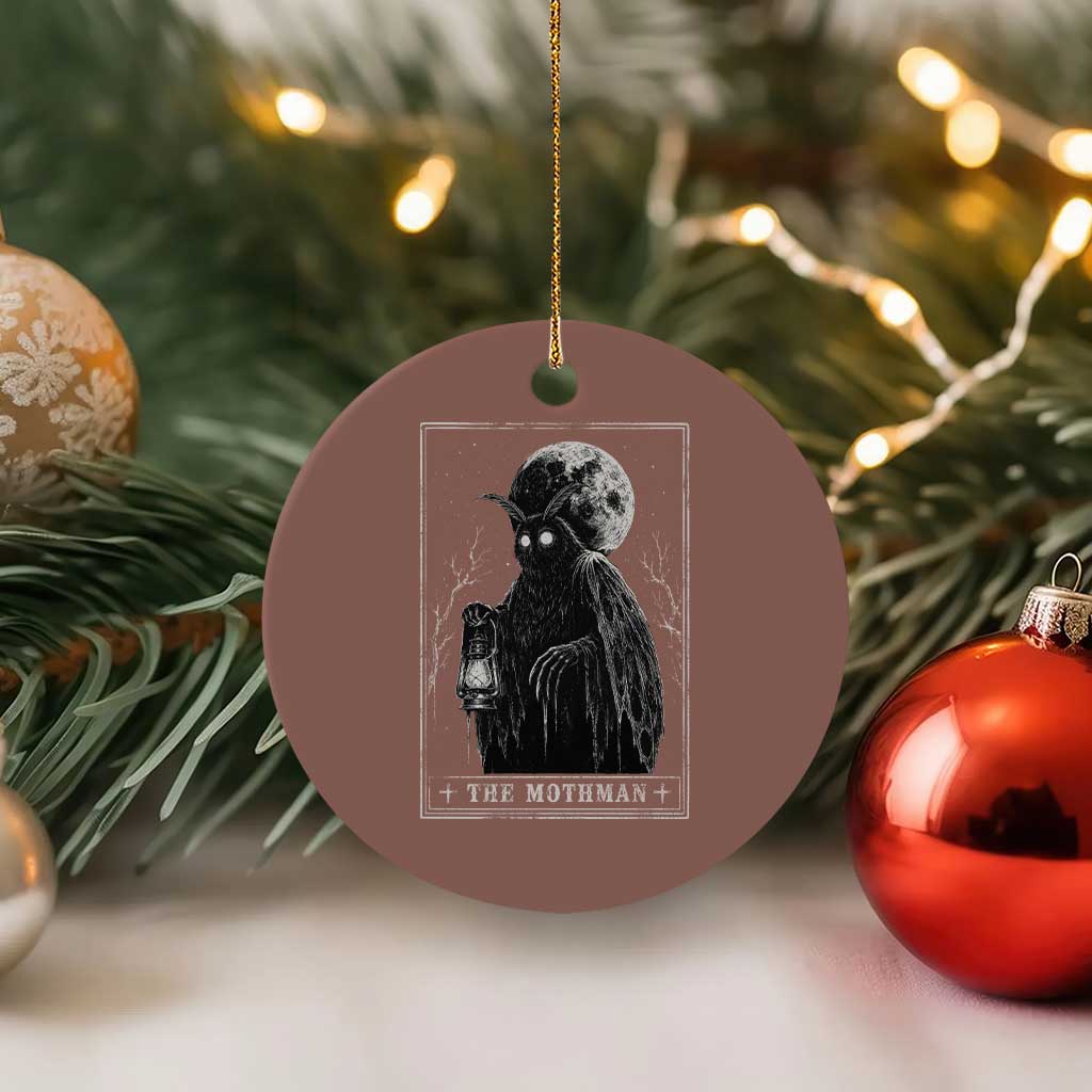 The Mothman Tarot Card Ceramic Ornament Cryptid Monochromatic Occult Graphic