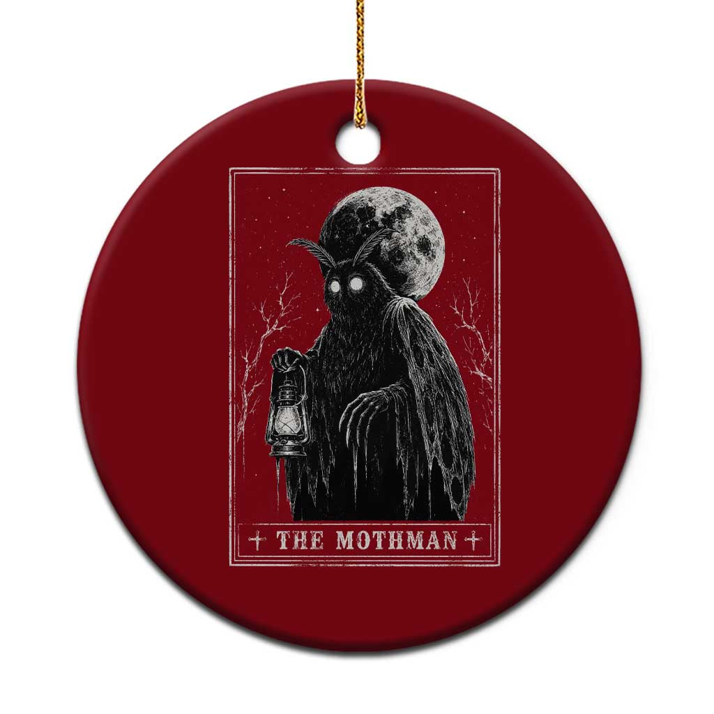 The Mothman Tarot Card Ceramic Ornament Cryptid Monochromatic Occult Graphic