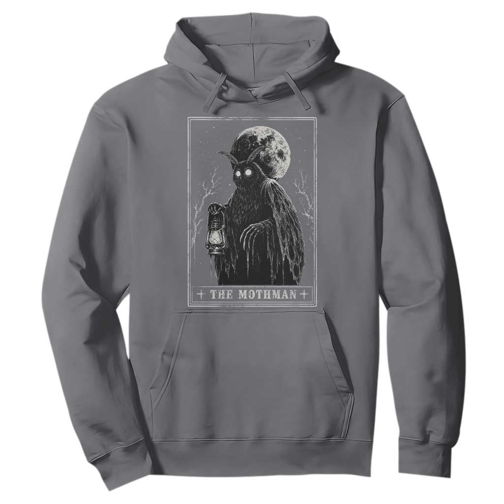 The Mothman Tarot Card Hoodie Cryptid Monochromatic Occult Graphic