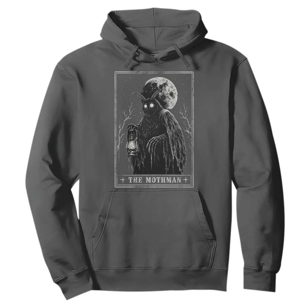 The Mothman Tarot Card Hoodie Cryptid Monochromatic Occult Graphic