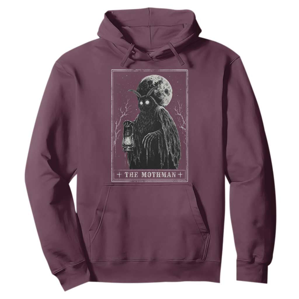 The Mothman Tarot Card Hoodie Cryptid Monochromatic Occult Graphic