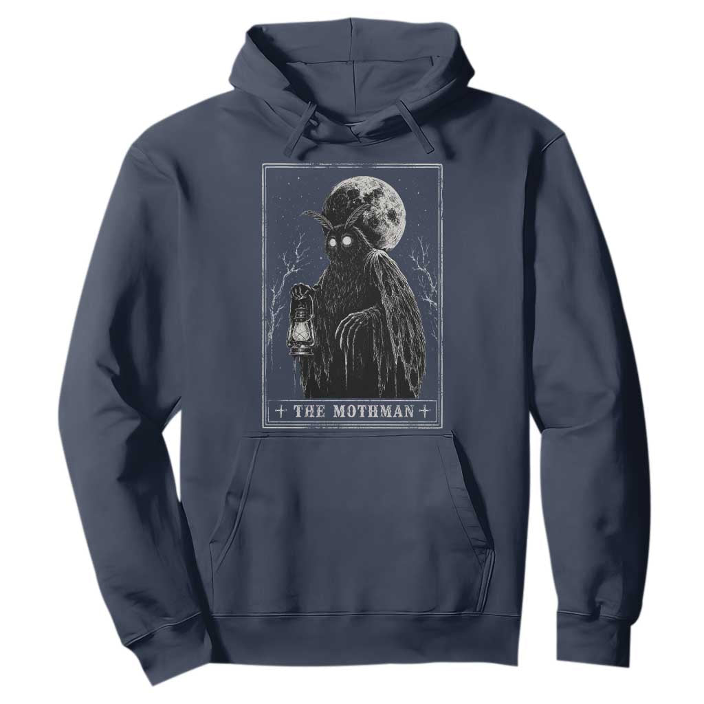 The Mothman Tarot Card Hoodie Cryptid Monochromatic Occult Graphic