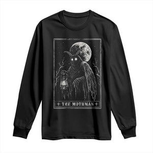 The Mothman Tarot Card Long Sleeve Shirt Cryptid Monochromatic Occult Graphic