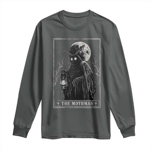 The Mothman Tarot Card Long Sleeve Shirt Cryptid Monochromatic Occult Graphic