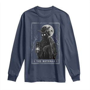 The Mothman Tarot Card Long Sleeve Shirt Cryptid Monochromatic Occult Graphic