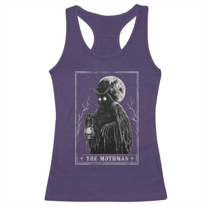 The Mothman Tarot Card Racerback Tank Top Cryptid Monochromatic Occult Graphic