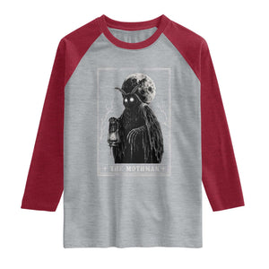 The Mothman Tarot Card Raglan Shirt Cryptid Monochromatic Occult Graphic