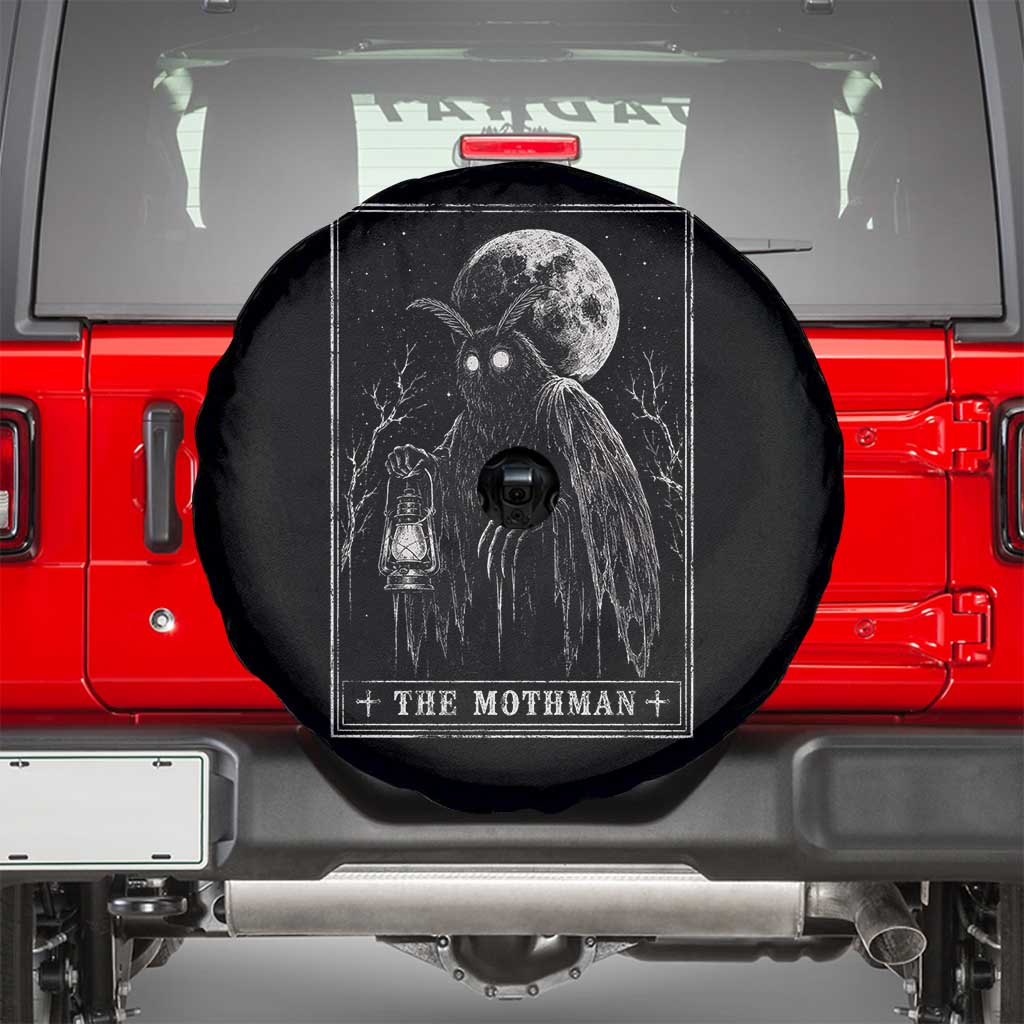 The Mothman Tarot Card Spare Tire Cover Cryptid Monochromatic Occult Graphic