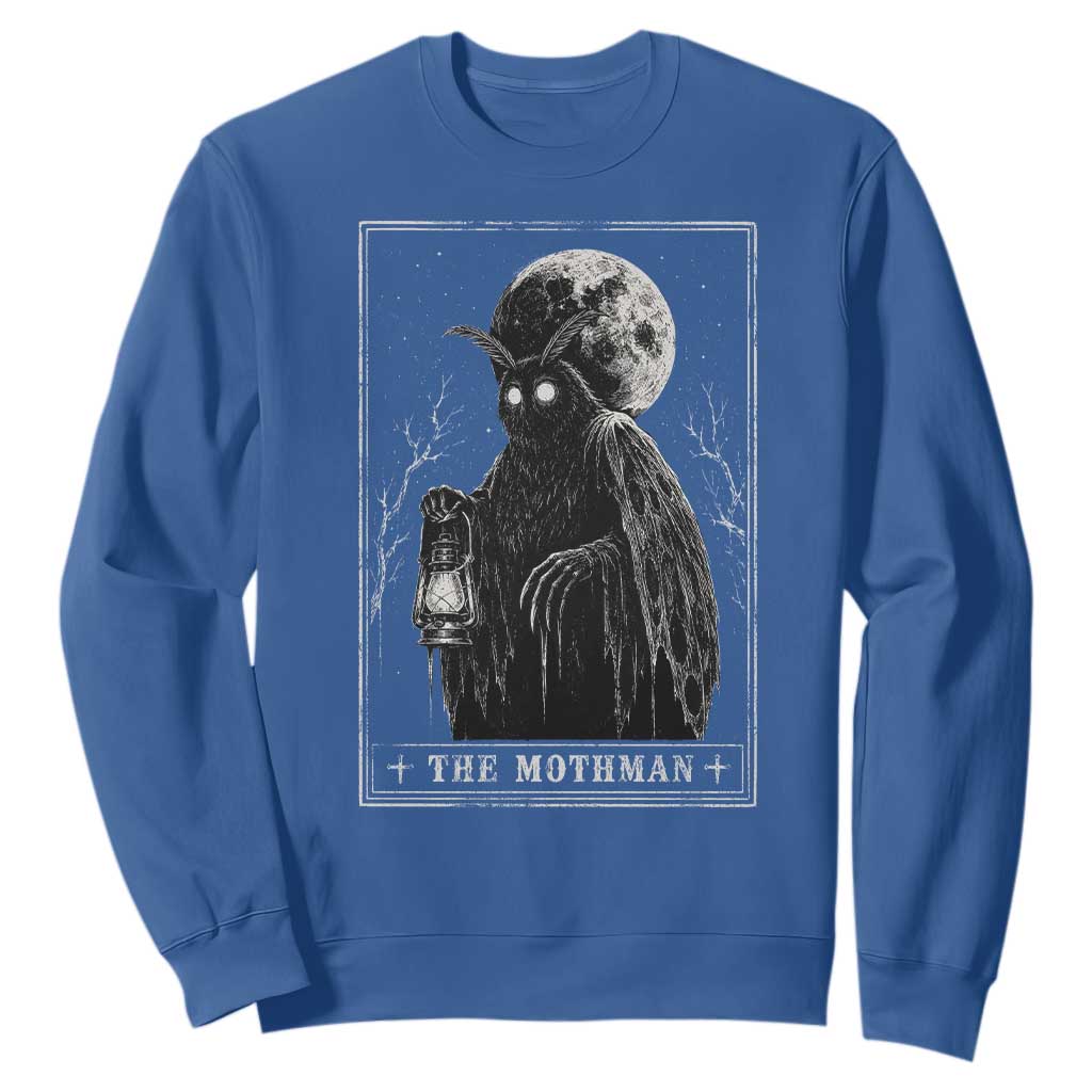 The Mothman Tarot Card Sweatshirt Cryptid Monochromatic Occult Graphic