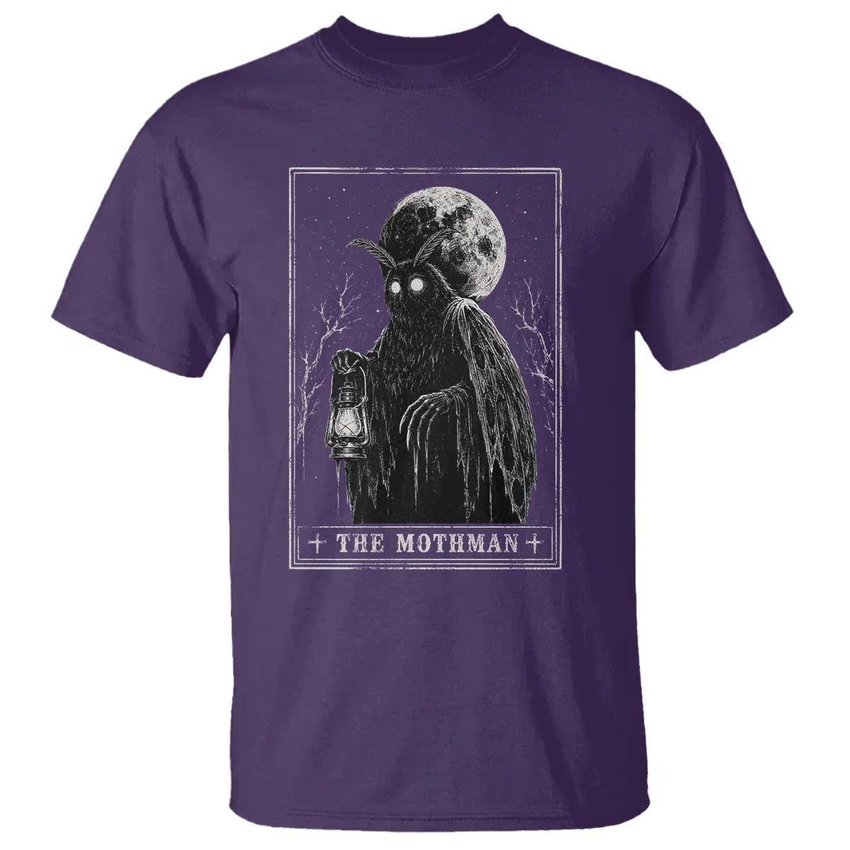 The Mothman Tarot Card T Shirt Cryptid Monochromatic Occult Graphic