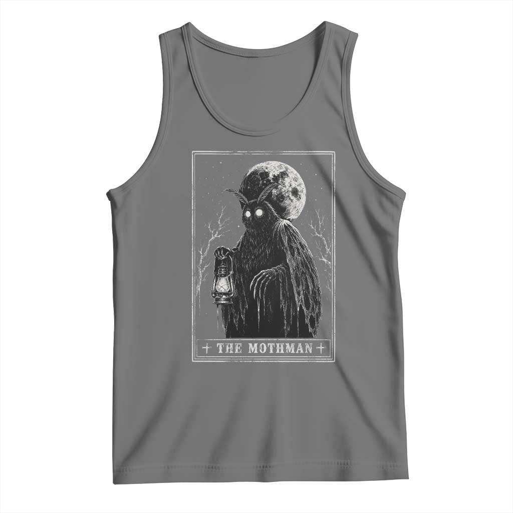 The Mothman Tarot Card Tank Top Cryptid Monochromatic Occult Graphic