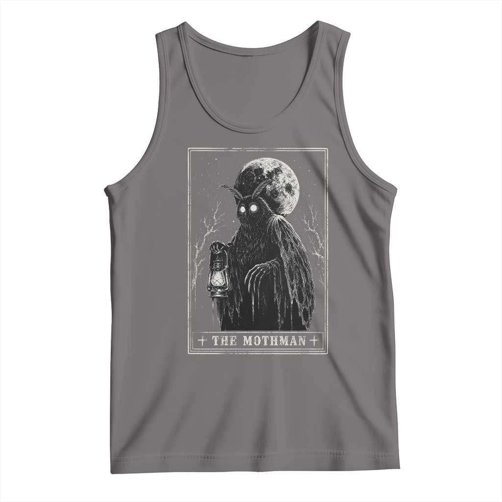 The Mothman Tarot Card Tank Top Cryptid Monochromatic Occult Graphic