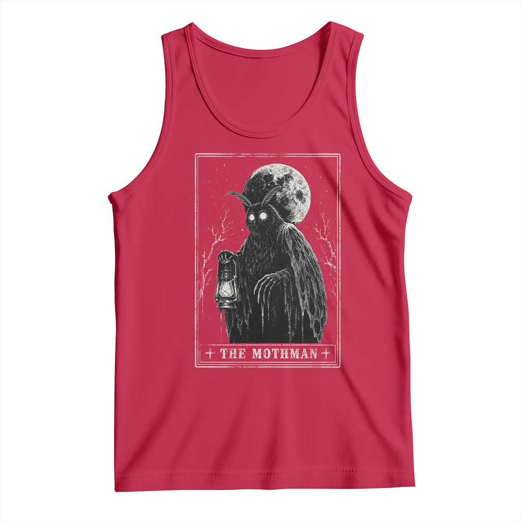 The Mothman Tarot Card Tank Top Cryptid Monochromatic Occult Graphic