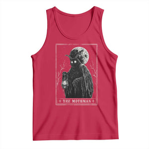 The Mothman Tarot Card Tank Top Cryptid Monochromatic Occult Graphic