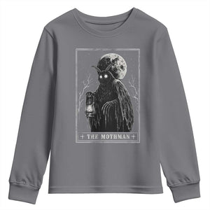 The Mothman Tarot Card Youth Sweatshirt Cryptid Monochromatic Occult Graphic