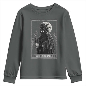 The Mothman Tarot Card Youth Sweatshirt Cryptid Monochromatic Occult Graphic
