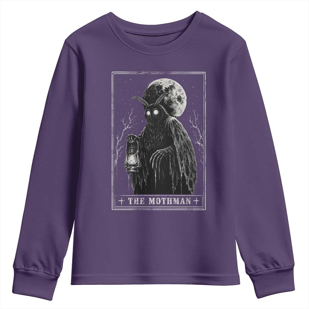 The Mothman Tarot Card Youth Sweatshirt Cryptid Monochromatic Occult Graphic