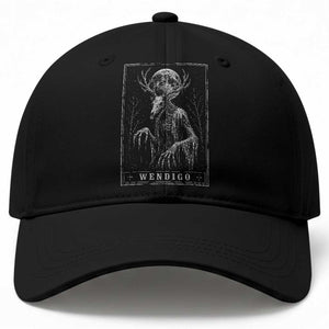 Wendigo Tarot Card Cryptid Monochromatic Occult Graphic Baseball Cap