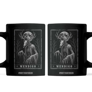 Wendigo Tarot Card Cryptid Monochromatic Occult Graphic Coffee Mug