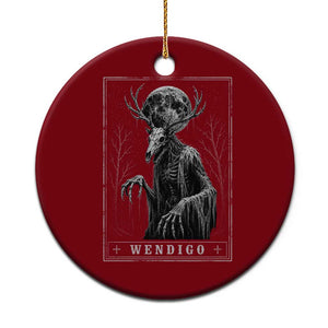 Wendigo Tarot Card Cryptid Monochromatic Occult Graphic Ceramic Ornament