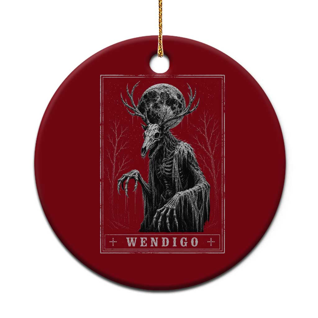 Wendigo Tarot Card Cryptid Monochromatic Occult Graphic Ceramic Ornament