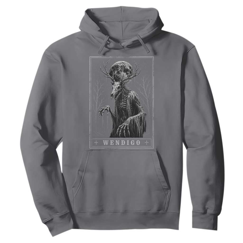 Wendigo Tarot Card Cryptid Monochromatic Occult Graphic Hoodie