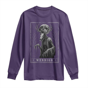 Wendigo Tarot Card Cryptid Monochromatic Occult Graphic Long Sleeve Shirt