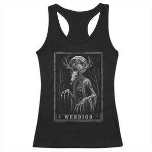 Wendigo Tarot Card Cryptid Monochromatic Occult Graphic Racerback Tank Top