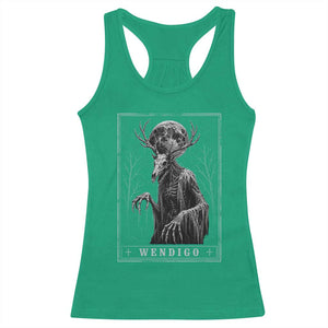 Wendigo Tarot Card Cryptid Monochromatic Occult Graphic Racerback Tank Top
