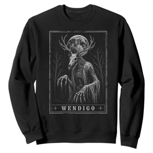 Wendigo Tarot Card Cryptid Monochromatic Occult Graphic Sweatshirt
