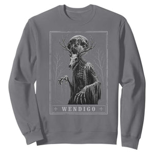 Wendigo Tarot Card Cryptid Monochromatic Occult Graphic Sweatshirt