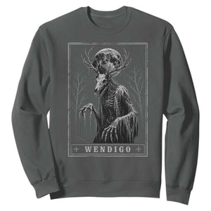 Wendigo Tarot Card Cryptid Monochromatic Occult Graphic Sweatshirt