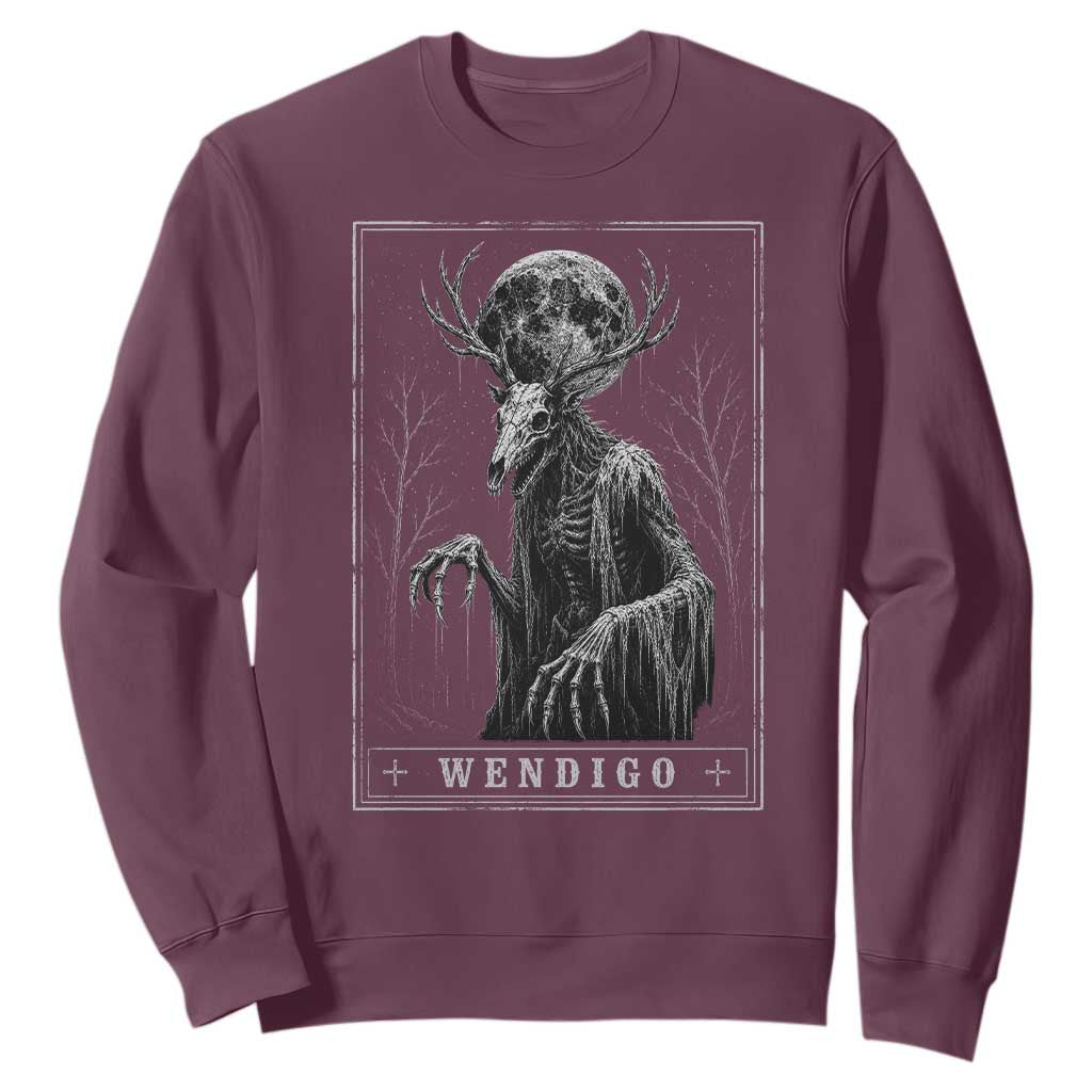 Wendigo Tarot Card Cryptid Monochromatic Occult Graphic Sweatshirt